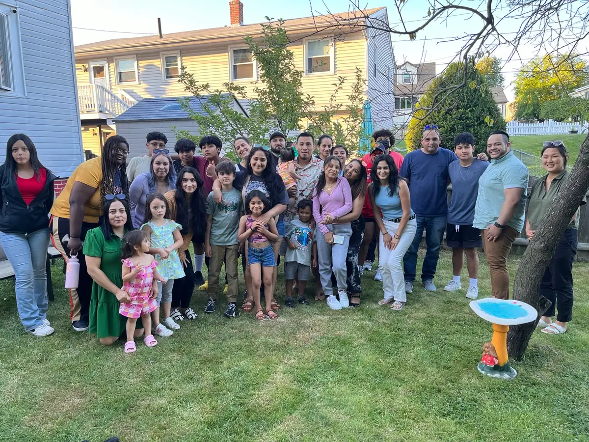 Backyard gathering on a warm evening