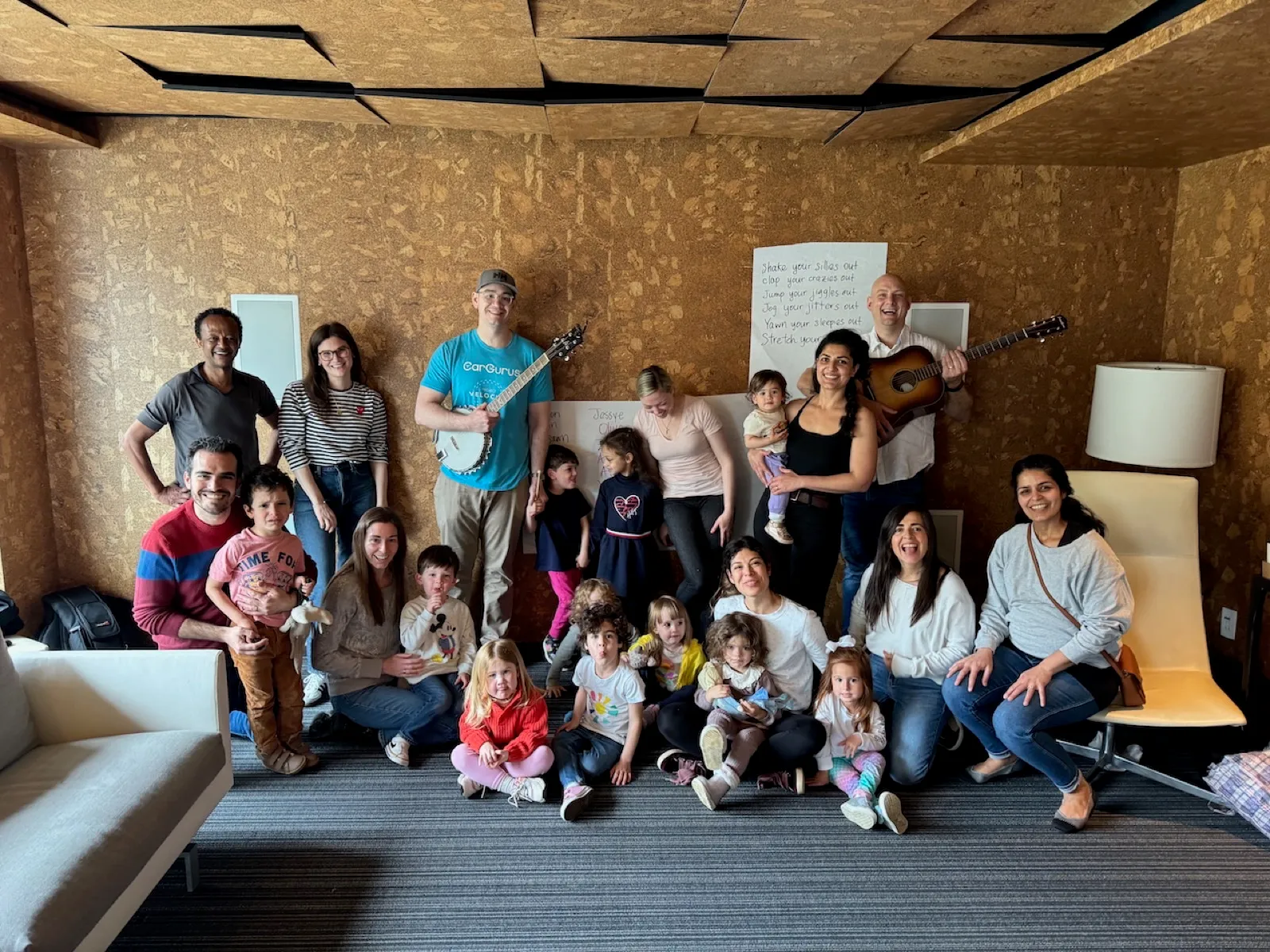 Families and toddlers at a singalong