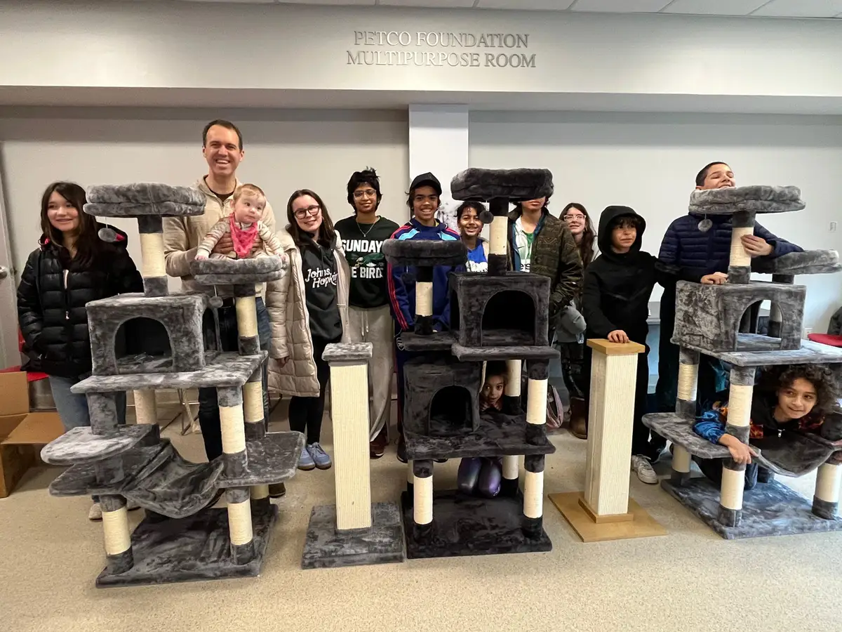 Diverse group of teens gathered together
