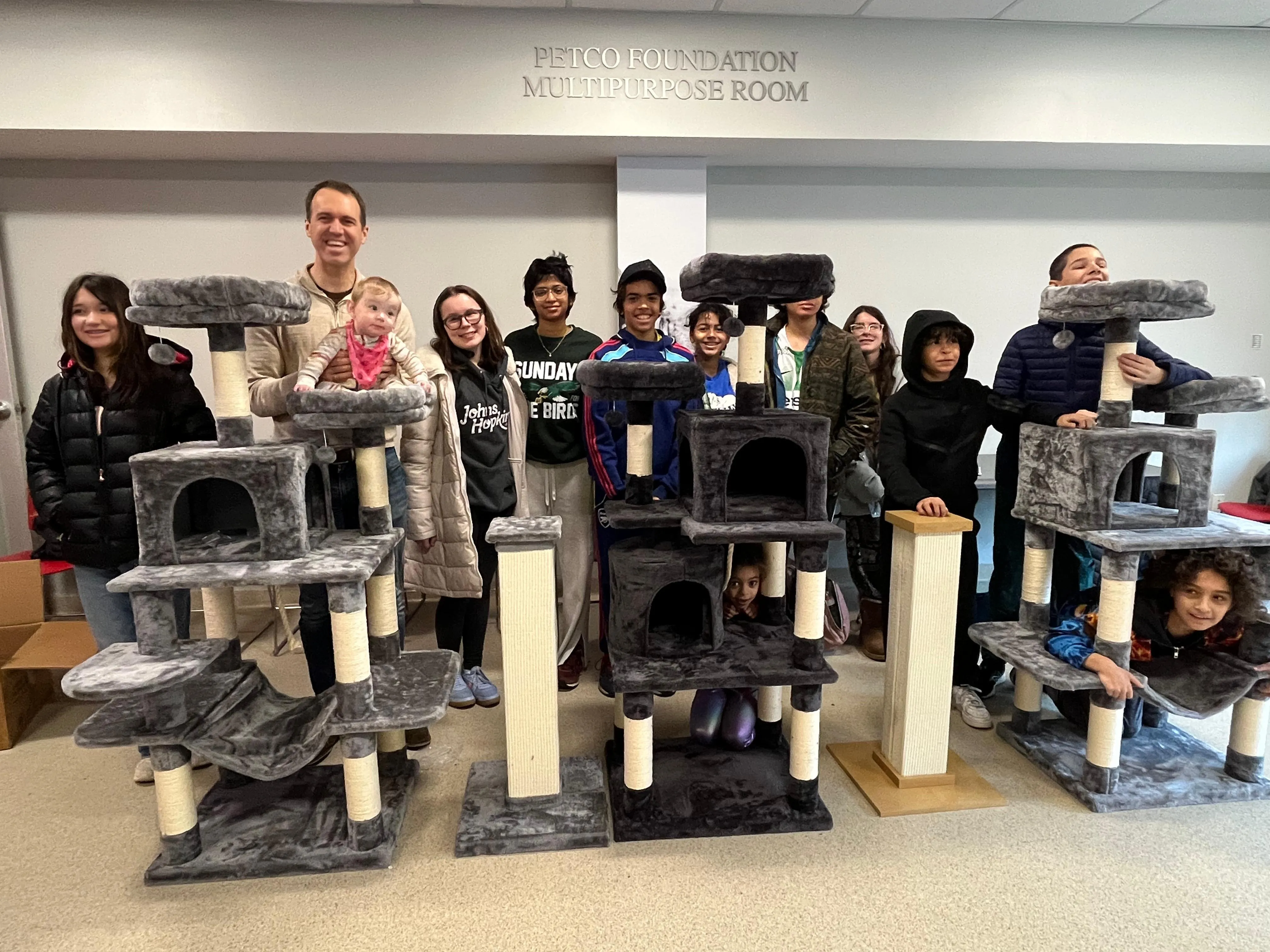 Diverse group of teens gathered together