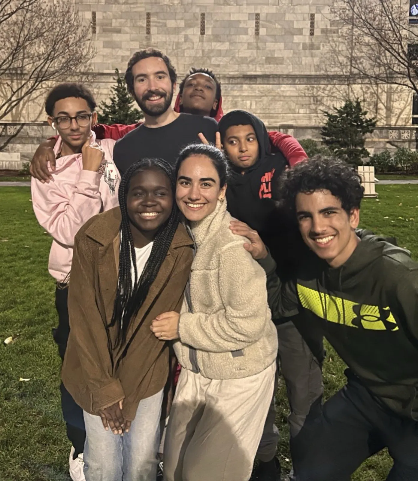 Teens taking part in an outdoor activity at a park