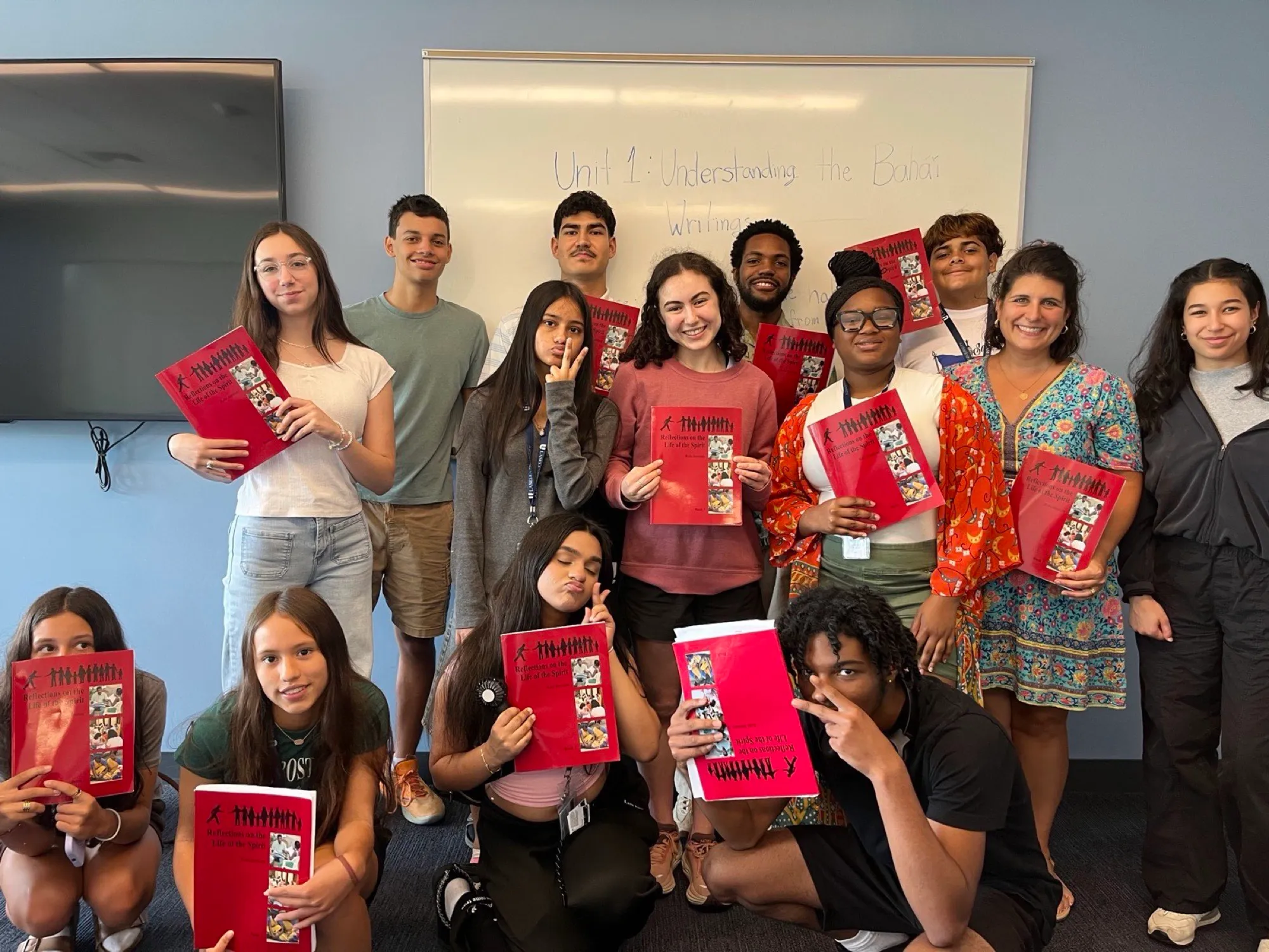 Youth gathering with study circle books