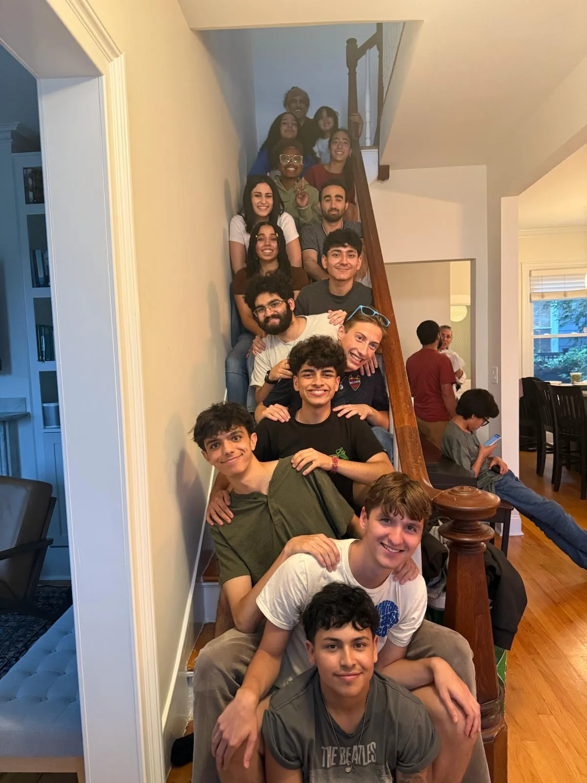 Youth sitting on stairs together